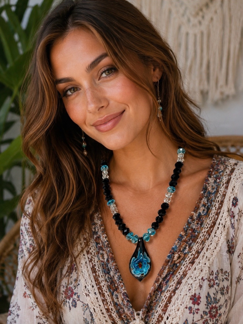 Glass pendant necklace